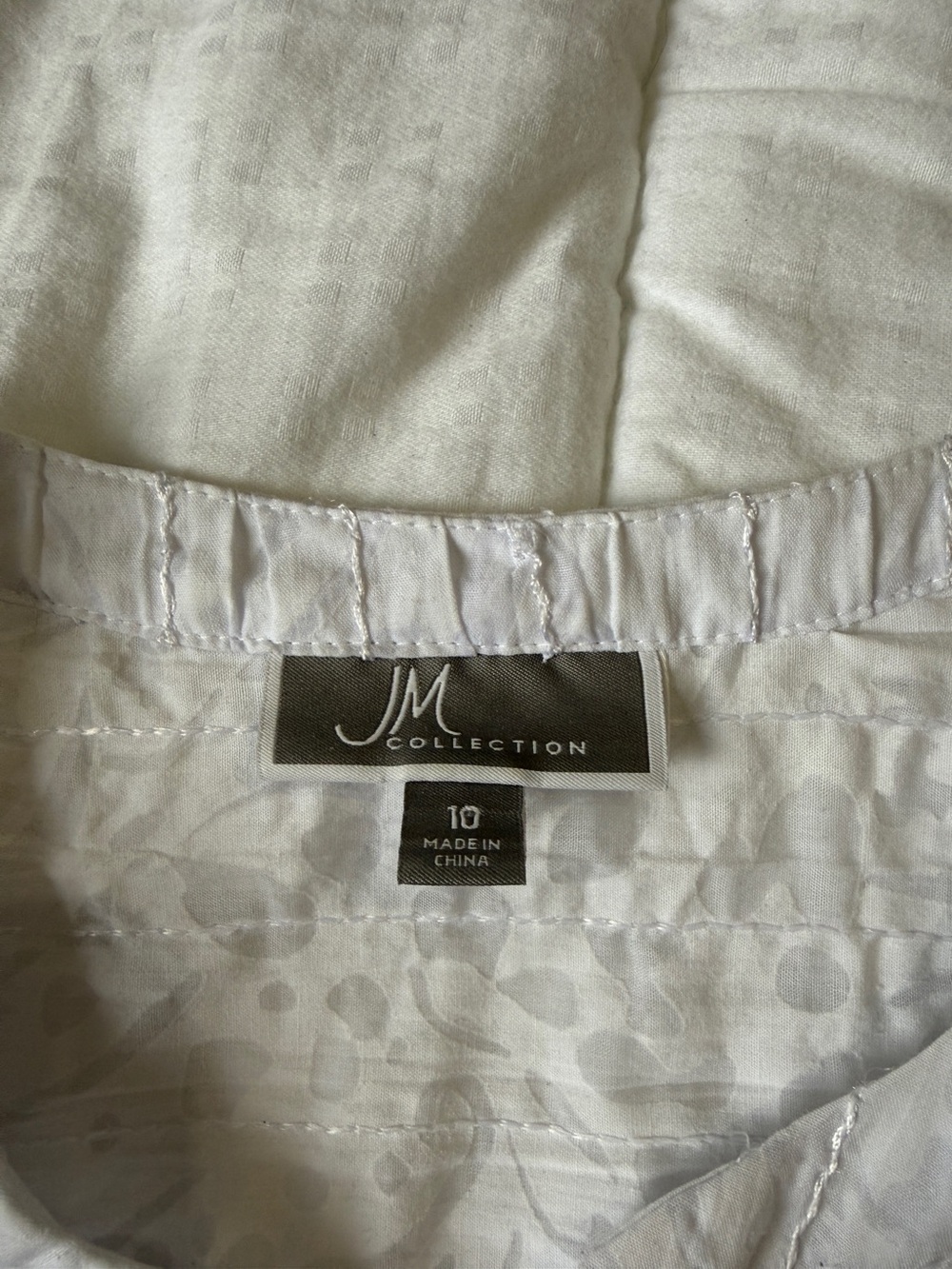 JM Collection White Button-Front Top - Picture 6 of 7
